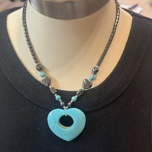 Turquoise Heart Pendant Necklace